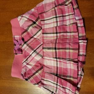 Girls Pink Plaid Skirt
